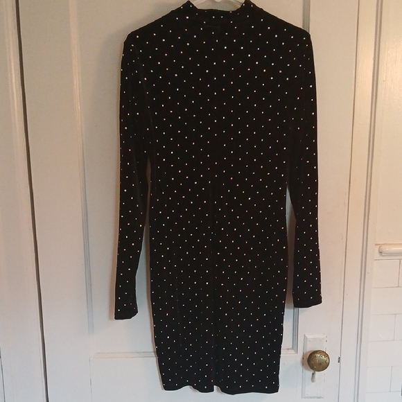 H&M Black Velvet Studded Dress - Picture 6 of 9